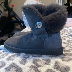 Ugg Bailey Button Bling Boot - Gray - Size 8